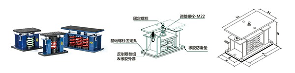 中央空调机组减震SHM可调式弹簧减振器,合理结构设计
